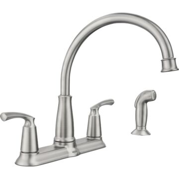 Moen Spot Resist Two-Handle High Arc Kitchen Faucet (SS)