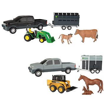 ERTL John Deere 37656A Pickup and Livestock Trailer Set, 3 years and Up