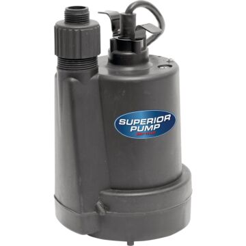 Superior Pump 1/4 HP 1800 GPH Thermoplastic Submersible Utility Pump