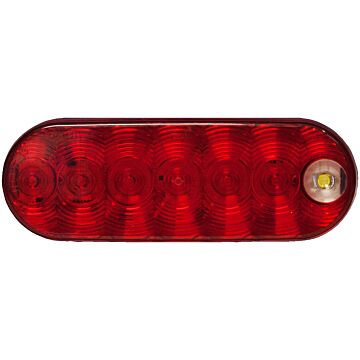 Peterson 16 V LED Red/White Oval Stop/Turn/Tail & Back-Up Light
