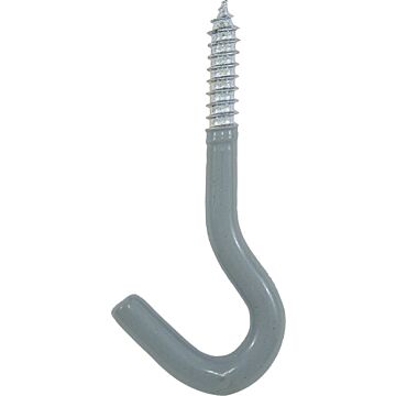 CRAWFORD SS20 Plant Hook, 3-5/8 in L, Steel, Gray, Zinc, Self-Tap Mounting