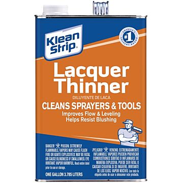 Klean Strip GML170 Lacquer Thinner, Liquid, Free, Clear, Water White, 1 gal, Can