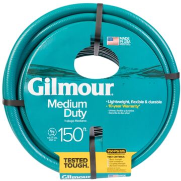 Gilmour Mfg 816051-1010 Medium-Duty Garden Hose, 150 ft L, Vinyl, Green