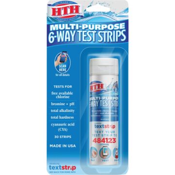 HTh Pool Care 6-Way Test Strips (30pk)