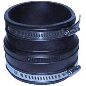 FERNCO P1059-22 Coupling, 2 in, Socket, PVC, Black, 4.3 psi Pressure