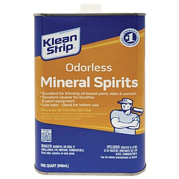 Klean Strip QKSP94005 Mineral Spirit Thinner, Liquid, Solvent, Light Yellow, 1 qt, Can