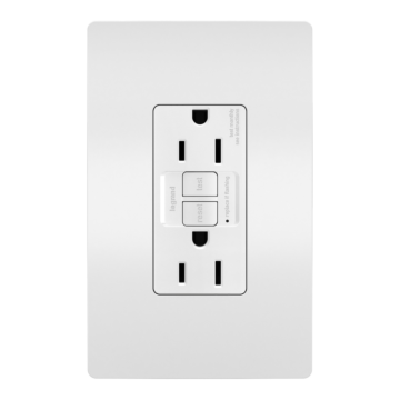 Pass & Seymour radiant® Tamper-Resistant 15A Duplex Self-Test GFCI Receptacles with SafeLock® Protection, White