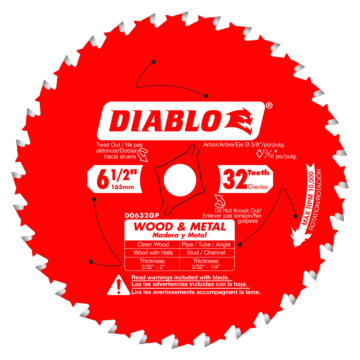 6-1/2 in. x 32 Tooth Wood & Metal Carbide Saw Blade