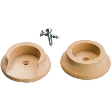 Waddell 1-3/8 In. Wood Closet Rod Socket, Natural (2-Pack)