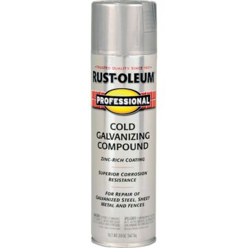 Rust-Oleum Professional 20 Oz. Flat Galvanizing Compound Spray Paint, Cold Galvanized