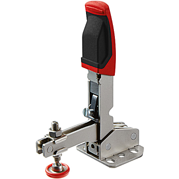 Auto adjust toggle clamp, vertical, flanged base