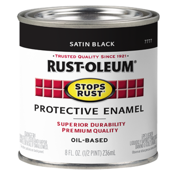 Stops Rust® Spray Paint and Rust Prevention - Protective Enamel Brush-On Paint - Half-Pint Satin - Satin Black