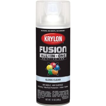 Krylon Fusion All-In-One Gloss Spray Paint & Primer, Clear