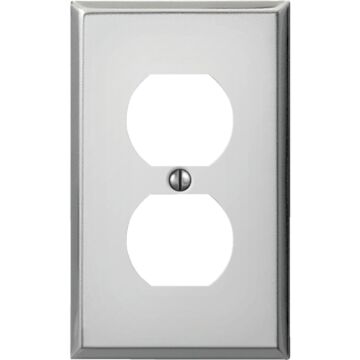 Amerelle PRO 1-Gang Stamped Steel Outlet Wall Plate, Polished Chrome
