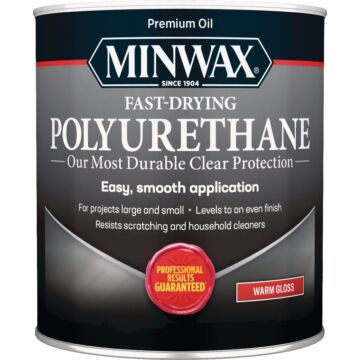Minwax Gloss Fast-Drying Interior Polyurethane, 1 Qt.