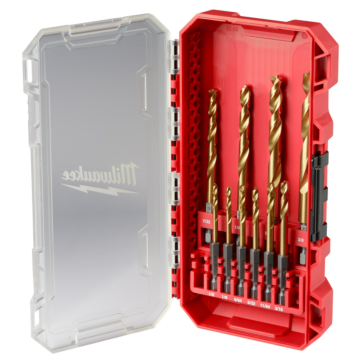 SHOCKWAVE Impact Duty™ RED HELIX™ Titanium Drill Bit Set – 10PC
