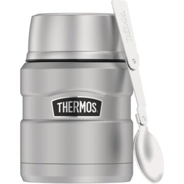Thermos Stainless King 16 Oz. Silver Stainless Steel Food Jar With Spoon
