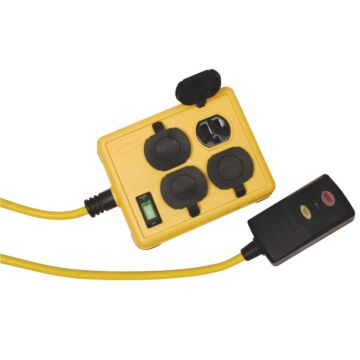 Woods 6 Ft. 14/3 Yellow 4-Outlet GFCI Extension Cord