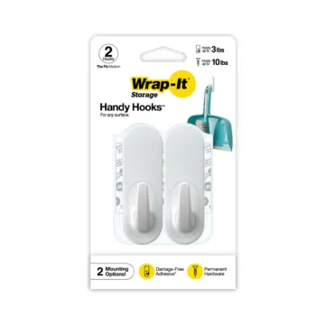 Wrap-It The Fin Handy Hooks (White - 2pk) Medium