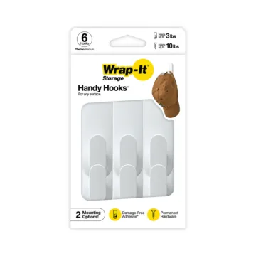 Wrap-It The Ian Handy Hooks (White - 6pk) Medium