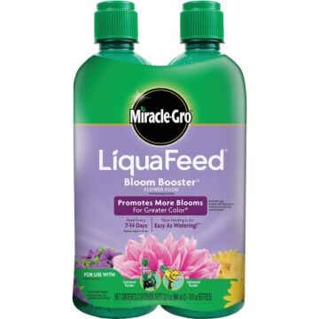 Miracle-Gro LiquaFeed Bloom Booster 16 Oz. Ea. 12-9-6 Ready To Use Liquid Flower Food (2-Pack)