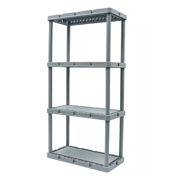 Plastic Shelving 4 Tier Gray