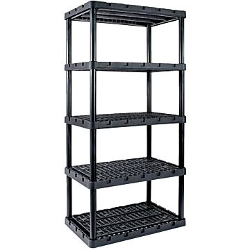 BlackPlastic Shelving 4 Tier 72 in H x 36 in W x 24 in D