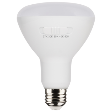 Satco 8.5 Watt BR30 LED - Medium Base - CCT Selectable - White Finish - 90 CRI - 120 Volt - 6 Pack
