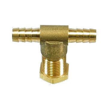 Valley Industries Brass Threaded Nozzle Body Tee with 1/2" Hose Barbs