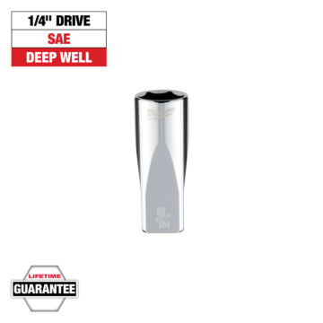 Milwaukee 1/4" Drive 9/16" SAE Deep Socket with FOUR FLAT™ Sides