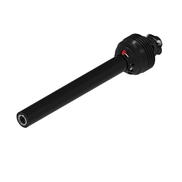 Weasler 55 series universal joint and tube with guard with 1 3/4-20 spline, clamp connection and 1 11/16-20 spline, telescoping connection
