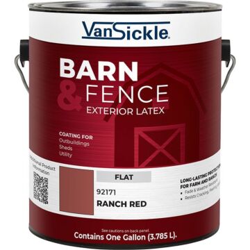 Van Sickle Barn & Fence Exterior Latex (Flat - Ranch Red) Gallon