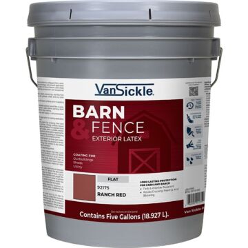 Van Sickle Barn & Fence Exterior Latex (Flat - Ranch Red) 5 Gallon