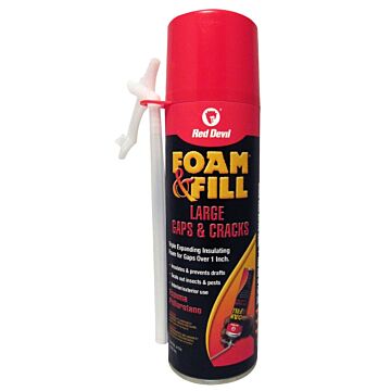 Red Devil Foam & Fill 0908 Polyurethane Sealant, Champagne, 24 hr Functional Cure, 65 to 100 deg F, 8 fl-oz Aerosol Can