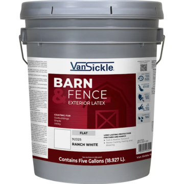 Van Sickle Barn & Fence Exterior Latex (Flat - Ranch White) 5 Gallon