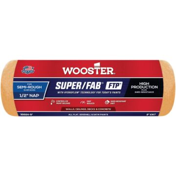 WOOSTER Super/Fab FTP Knit Fabric Roller Cover - 9 in. x 1/2 in. Nap