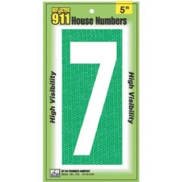 HY-KO 5 in 5 in Number 7 High Visibility Emergency Reflective House Number Sign