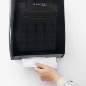 Kimberly-Clark Professional™ Universal Folded Towel Dispenser (09905), Smoke (Black), 13.31" x 18.85" x 5.85" (Qty 1)
