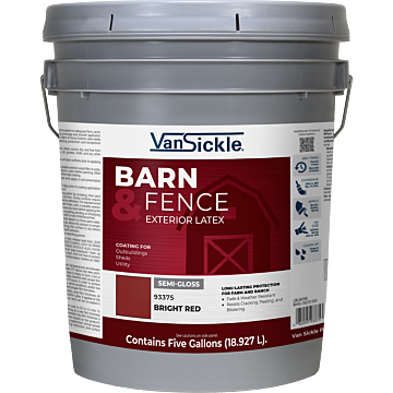 Van Sickle Barn & Fence Exterior Latex Semi-Gloss Bright Red 5 Gallon
