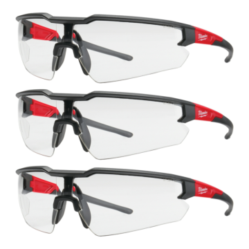 3PK Safety Glasses - Clear Anti-Scratch Lenses