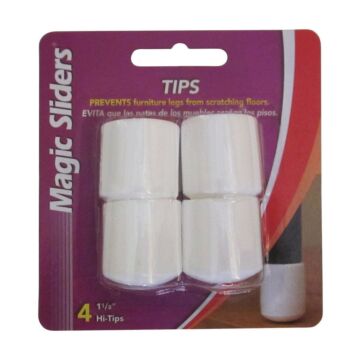 Magic Sliders Magic Slid Leg Tip 4pk 1-1/8" Wh