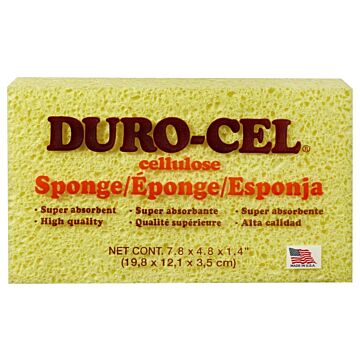 Duro-Cel 03140 Sponge, 8 in L, 5 in W, 1-1/2 in Thick, Cellulose, Yellow