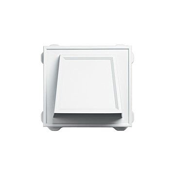 BUILDERS EDGE 140056774001 Hooded Vent, 9-1/10 in OAL, 10 in OAW, 25 sq-in Net Free Ventilating Area, White