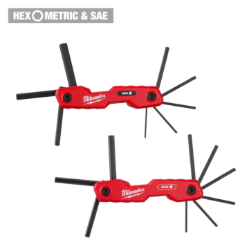 Milwaukee 2PC 17-Key Folding Hex Key Sets - SAE/Metric