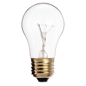 Satco 40 Watt A15 Incandescent - Clear - Appliance Lamp - 2500 Average rated hours - 300/225 Lumens - Medium base - 130/120 Volt - Carded
