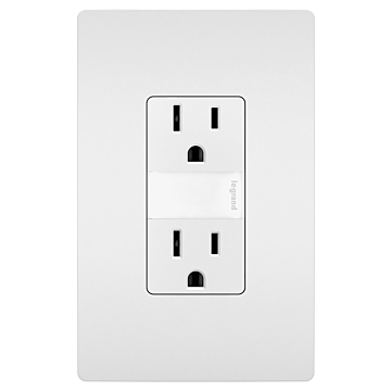 radiant® 15A Tamper-Resistant Outlet with Night Light, White