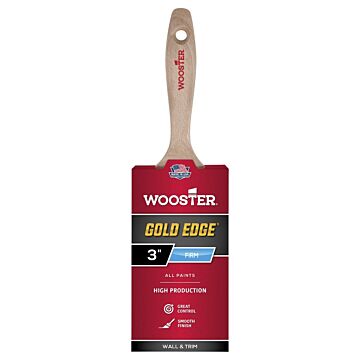 WOOSTER 5232-3 Paint Brush, 3 in W, 2-15/16 in L Bristle, Polyester Bristle, Flat Sash Handle
