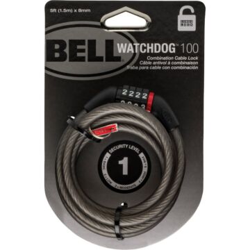 Bell Sports Watchdog 5 Ft. x 8mm 4-Digit Preset Combination Bicycle Lock
