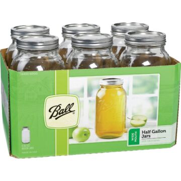 Ball 1/2 Gal. Wide Mouth Mason Canning Jar (6-Count)