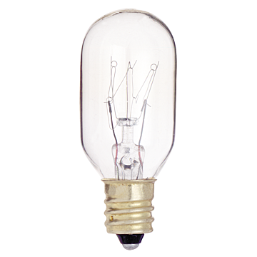 Satco 25 Watt T8 Incandescent - Clear - 2500 Average rated hours - 190 Lumens - Candelabra base - 130 Volt
